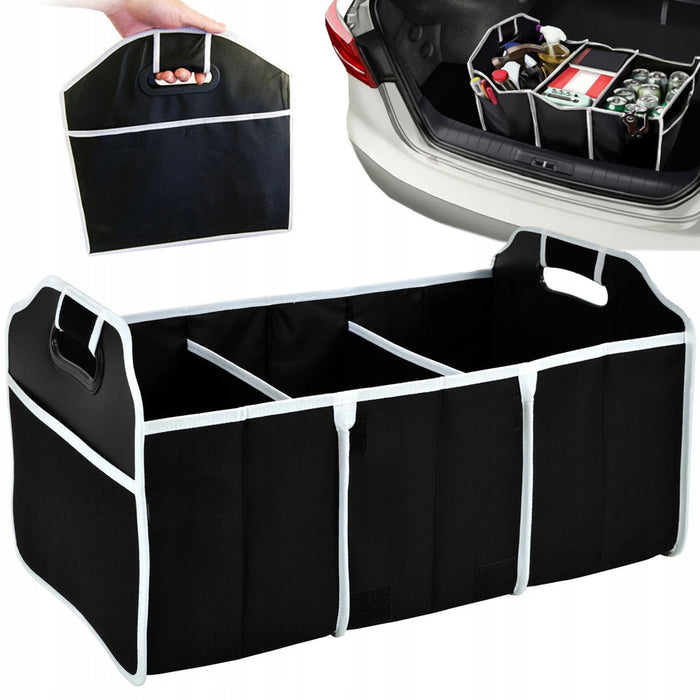 Geanta organizatoare auto pentru portbagaj, cu 3 compartimente si 4 buzunare