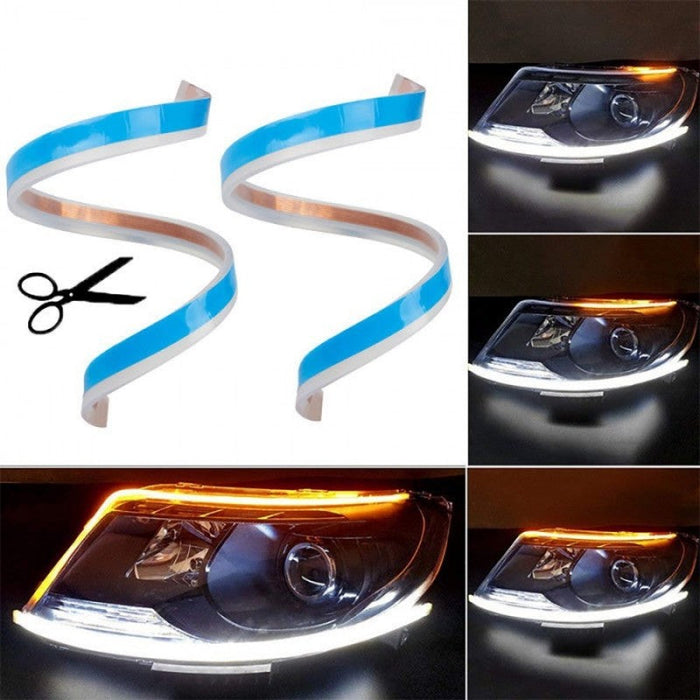 Set 2 Benzi LED Strip DRL pentru faruri cu Semnal Secvențial - Iluminare