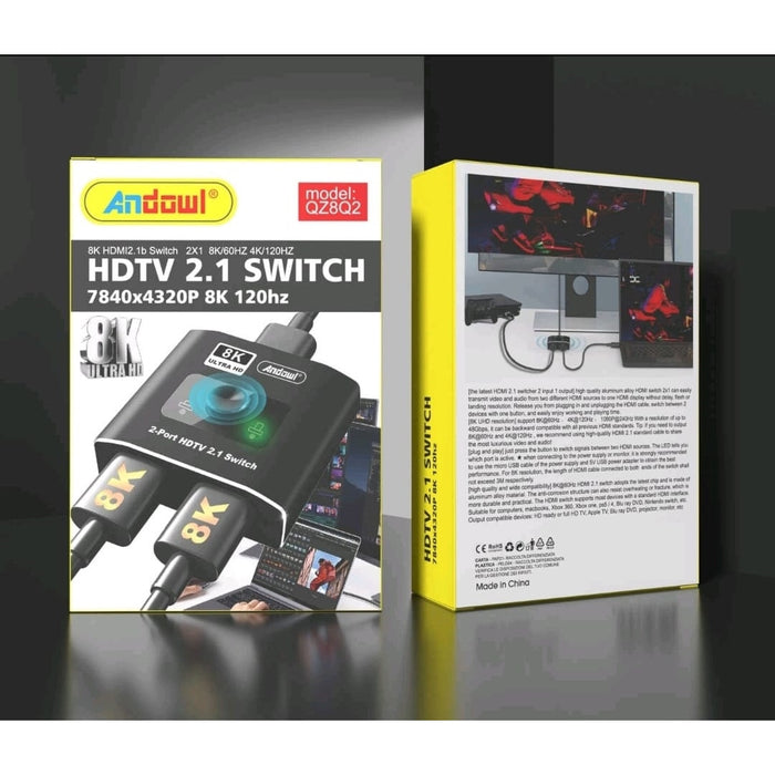 Splitter - Switch HDMI 8K, 2 θύρες διακόπτη HDMI 2.1