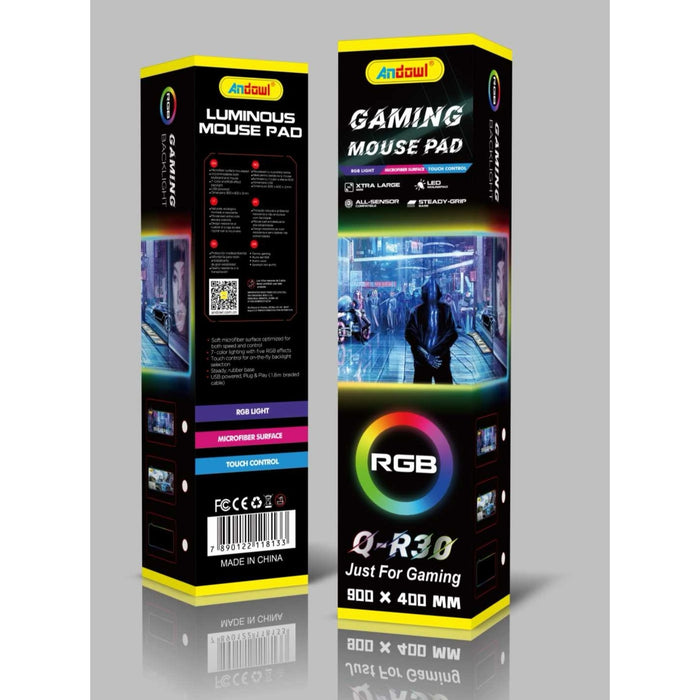 Mouse pad Profesional pentru Gaming si Birou, LED RGB, impermeabil, 90x40cm