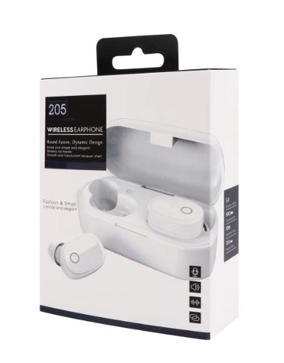 Bluetooth Airbuds Ασύρματα ακουστικά με φόρτωση, λευκό