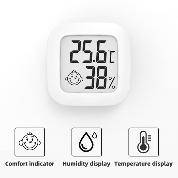 Termometru si higrometru de camera, Indicator umiditate, compact, alb