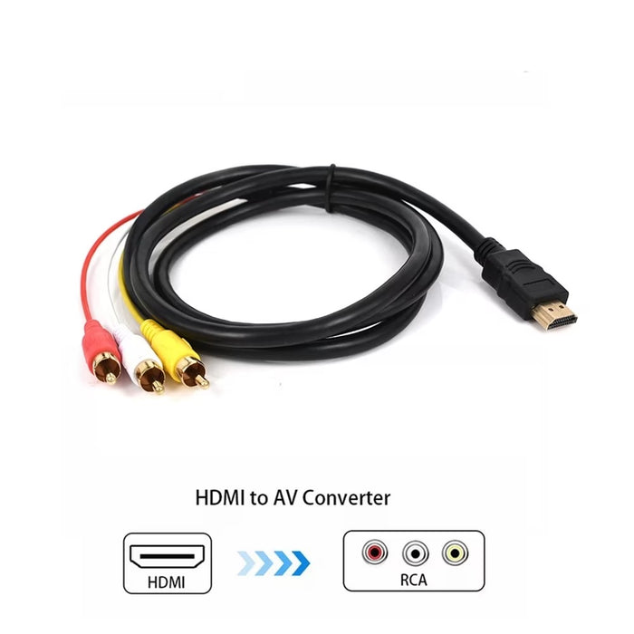 Videó csatlakozó adapter, HDMI - 3XCA, hossza 1,5 m