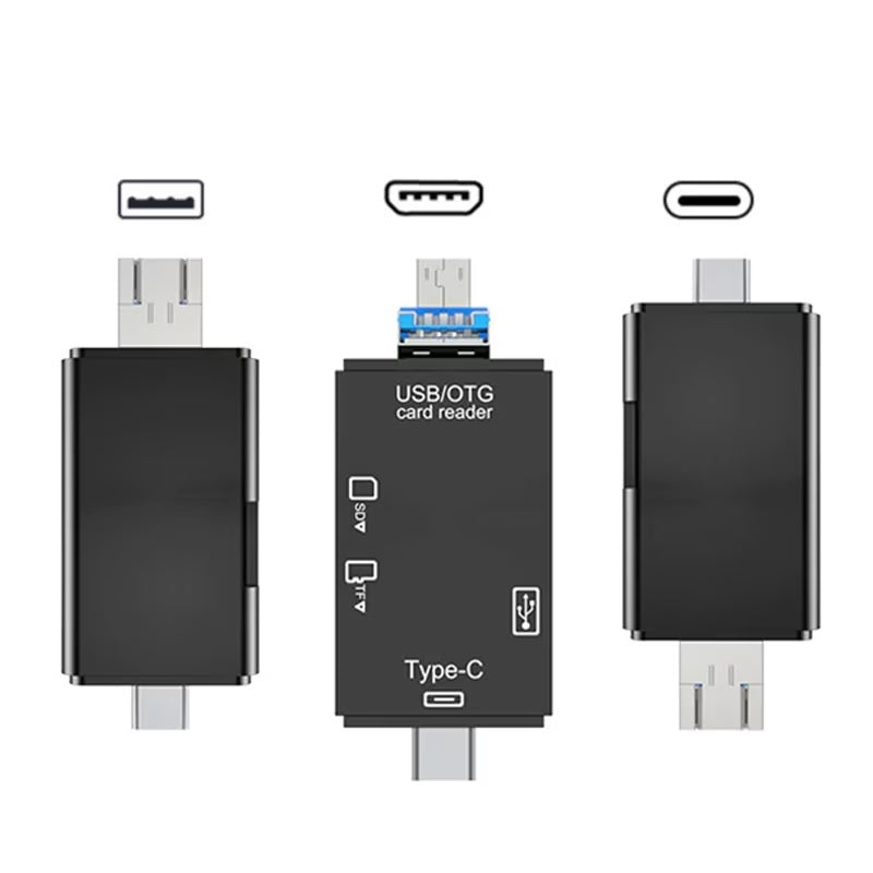 Cititor de Carduri USB, USB Tip-C 3.1, Micro USB, Card SD, MicroSD/TF - 3 | YEO