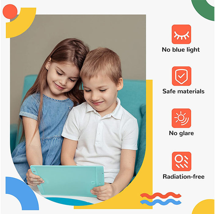 Tableta grafica pentru copii, Display de 12", cu Buton de blocare si stergere, Stilou, Roz