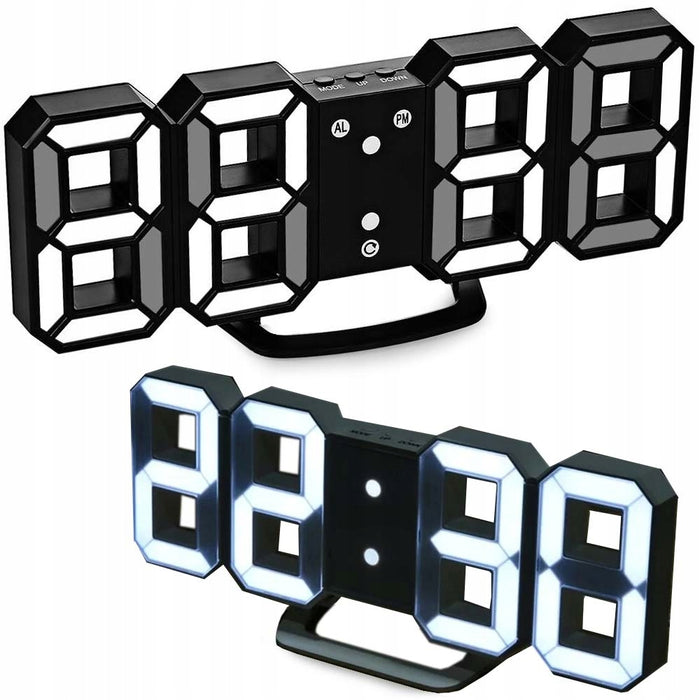 Ceas electronic de masa, cu LED, afisaza Ora, Alarma si Termometru, Negru
