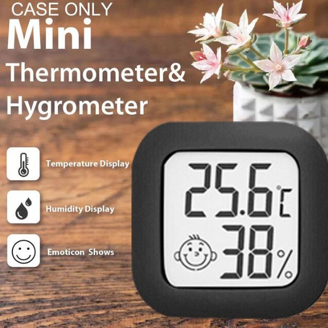 Termometru si higrometru digital de camera, afisaj LCD, Compact, Negru