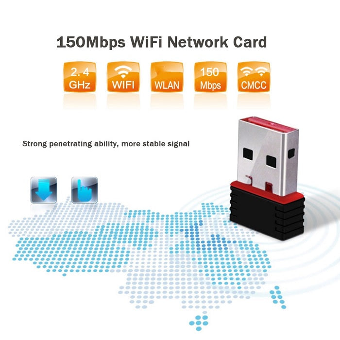 Adapter-Receiver vezeték nélküli vezeték nélküli vezeték nélküli WiFi 150 Mbps, integrált WiFi mód nélküli számítógépekhez