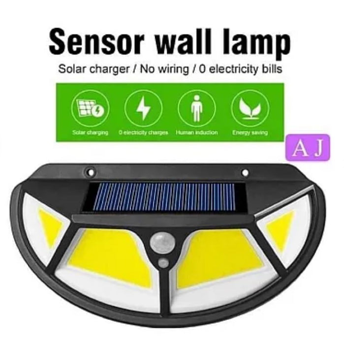 Set 4 x Lampa solara 122 LED COB, Senzor de miscare si lumina, 3 moduri Iluminare