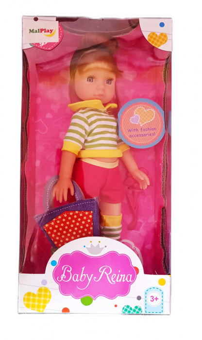 Papusa Baby Reina cu imbracaminte de sport, MalPlay, 24 cm