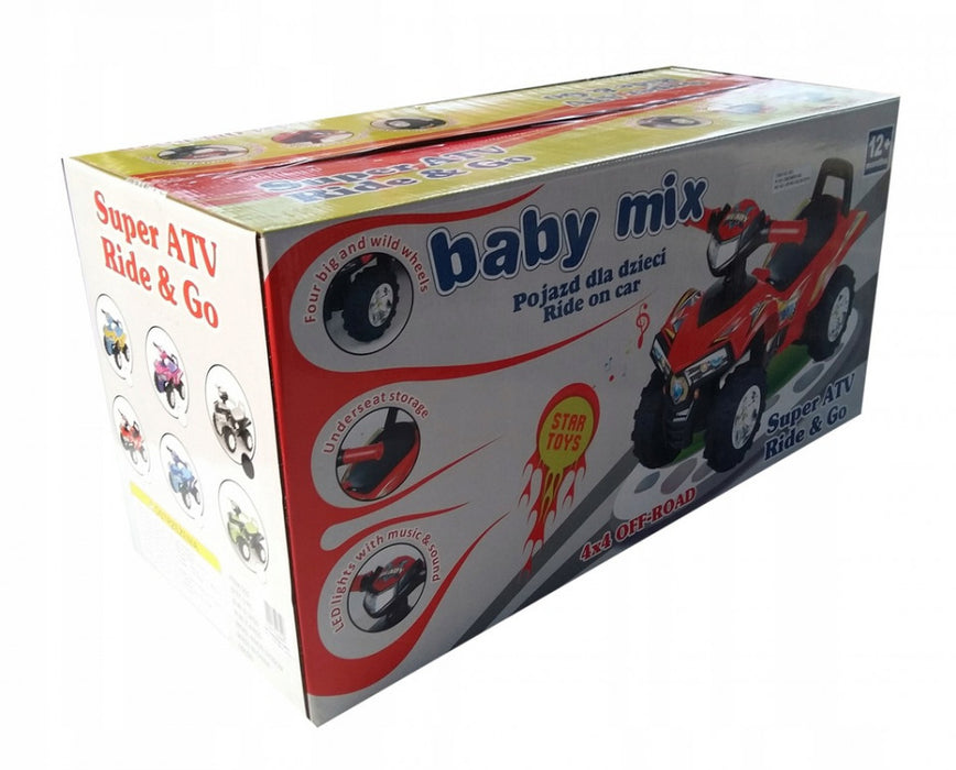 Quad premergator ride-on cu sunete si lumini, Baby Mix, galben