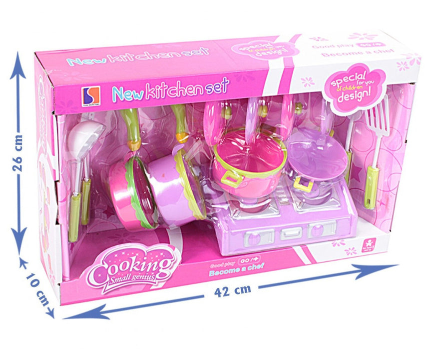 Set de mini aragaz de jucarie cu accesorii incluse, MalPlay, roz