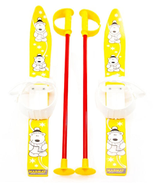 Schiuri din plastic pentru copii Marmat, 70 cm, galben - 6081