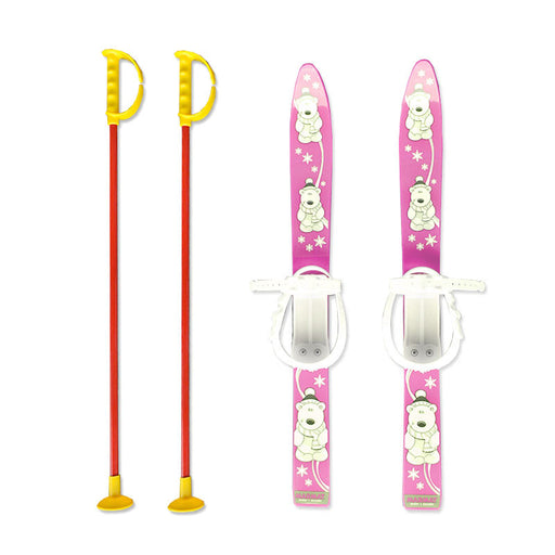 Schiuri din plastic pentru copii Marmat, 70 cm, roz - 6081