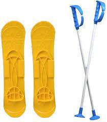Schiuri din plastic pentru copii, Big Foot Marmat, galben – 6586
