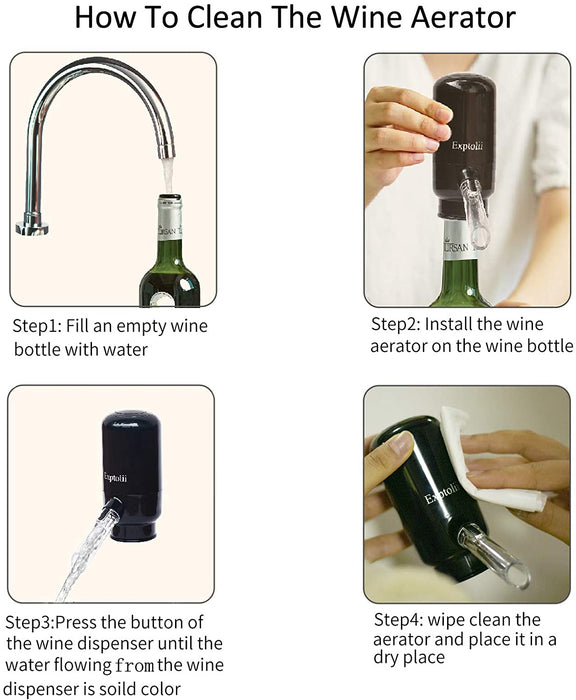 Aerator/Decantor electric pentru vin, dispenser electric pentru sticle