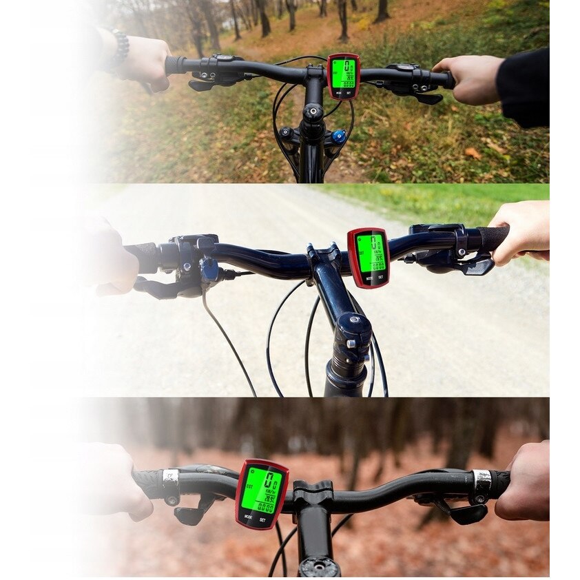 Ciclocomputer Wireless pentru bicicleta, Display LCD, 22 de Functii, Rosu - 1 | YEO