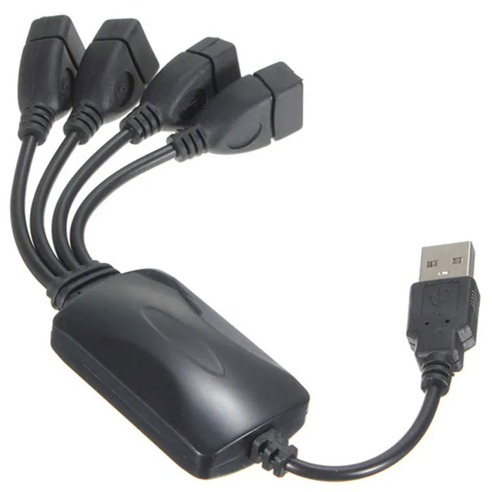 USB 2.0 хъб с 4 порта, USB сплит, първокласно качество, черно