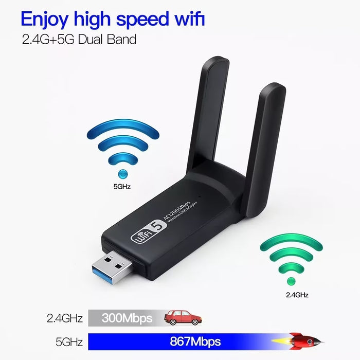 Безжичен адаптер USB3.0 Extender, 1200 Mbps, WiFi сигнални усилвател