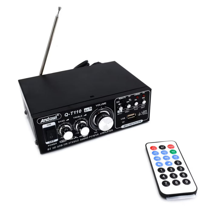 Amplificator Bass profesional tip statie T110, cu bluetooth, radio FM si telecomanda, negru