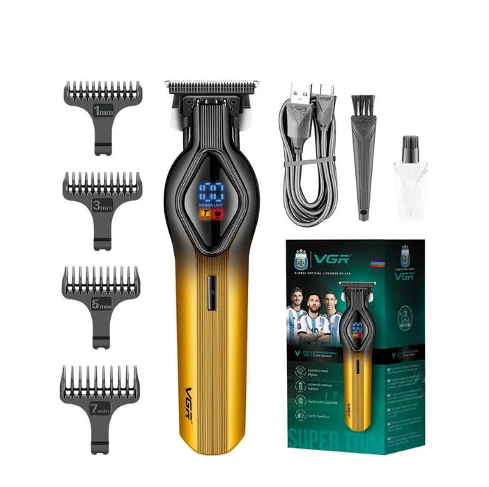 V-921 Professional Trimmer, Wireless, με 7 αξεσουάρ, 4 απομακρυσμένα, μαύρο χρυσό