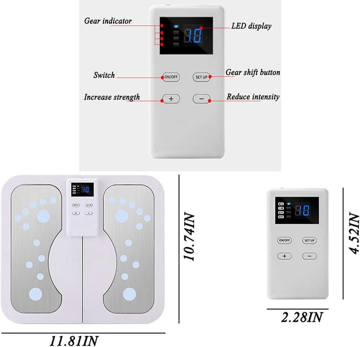 Eszköz a talp masszázsához, elektromos stimulátorral, relxációhoz, fájdalomcsillapításhoz, fehérhez