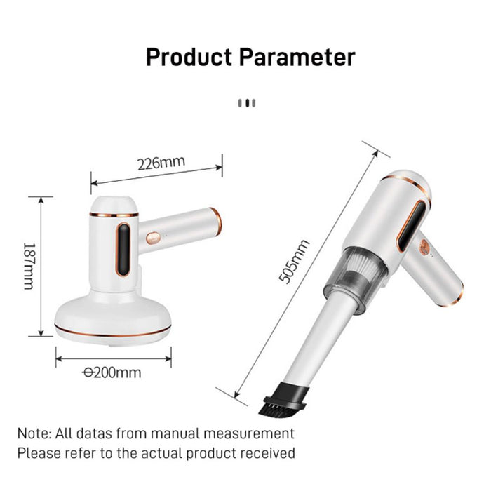 Aspirator manual 3 in 1, cu lumina UV, portabil, anti-acarieni si bacterii, 120W