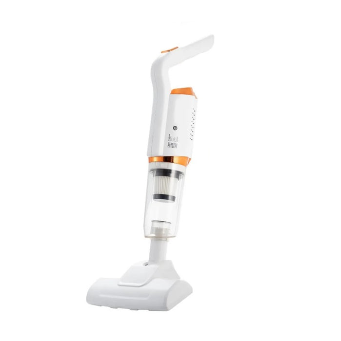 Aspirator vertical 5 in 1, fara fir, 90W putere, cu 3 capete, utilizare uscata sau umeda, alb