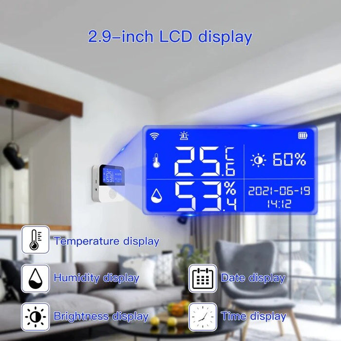 Termostat Inteligent WiFi,Temperatura si Umiditate, Display LCD, Aplicatie Tuya Smart/Smart Life