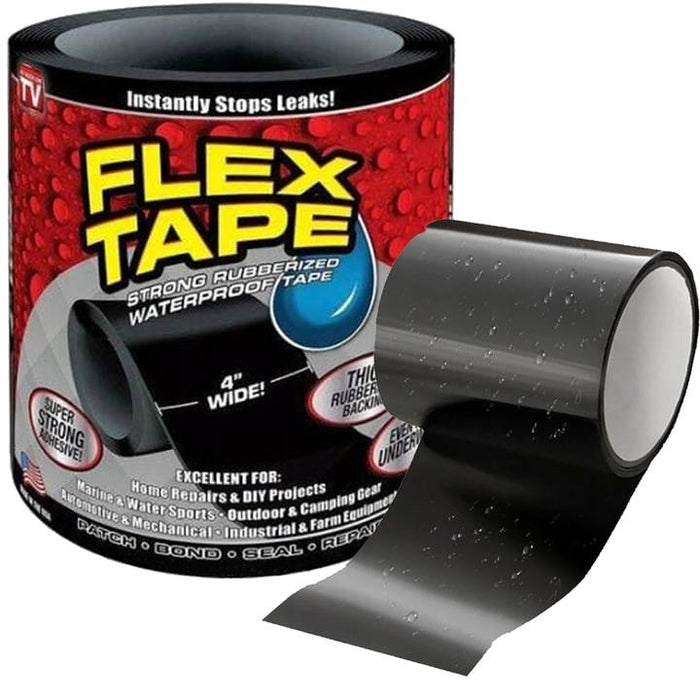 Banda adeziva Fast Tape, rezistenta la apa, pentru reparatii tevi, acoperisuri, 20cm latime, 1.52m lungime, negru