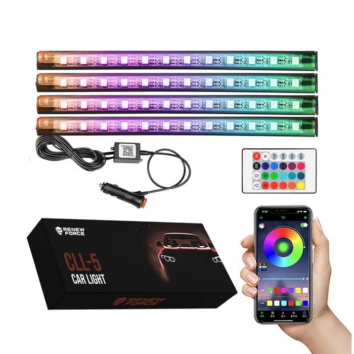 Bapes 48 RGB LED -es autó, 12 V, alkalmazás az alkalmazásból és a távirányításból