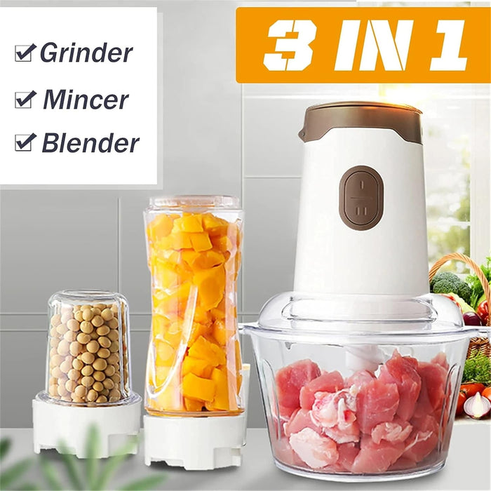 Blender, Chopper και Juicer T164, 3 σε 1, 250W, με 3 αξεσουάρ, λευκό-καφέ