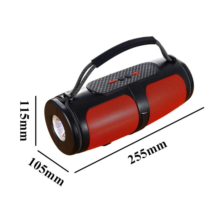 Преносима слънчева кутия за зареждане, 5W, 1200mAh, Bluetooth, фенер, 255x105x115mm, черно/червено/синьо