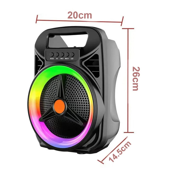 Hordozható doboz RGB fényvel, CS-0604, 6,5 "-es hangszóróval, USB, 8W, fekete