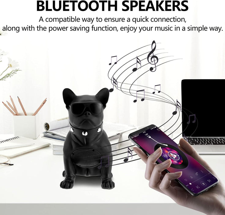 HD Stereo Wireless Portable Box, Bluetooth, Microphone, Radio, Bulldog Type, Small, Black Version