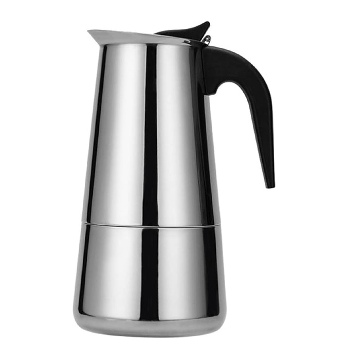 Cafetiera pentru aragaz pe gaz sau electric, din inox, capacitate 4 cesti - 200ml, argintiu