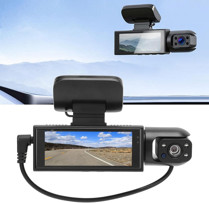 DVR Double Car Camera 3.16 ", Full HD 1080p, G-Sensor, IR, 170 °, сребро