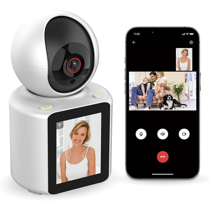 Camera supraveghere tip baby monitor, cu display 2.8" HD, IR, bluetooth, Wi-Fi, detectare a miscarii si a plansului, alba