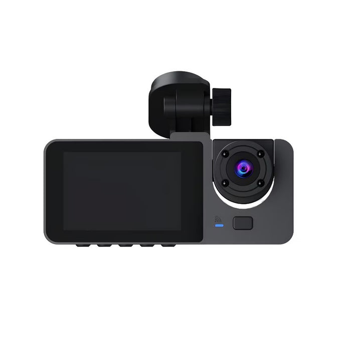 Camera auto DVR tripla, Full-HD, Ecran IPS 2.35", 170°, WDR, Senzor Miscare, G-senzor, Negru