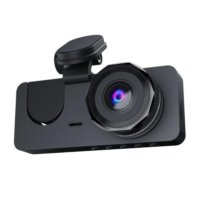 Camera auto DVR tripla, Full-HD, Ecran IPS 2.35", 170°, WDR, Senzor Miscare, G-senzor, Negru