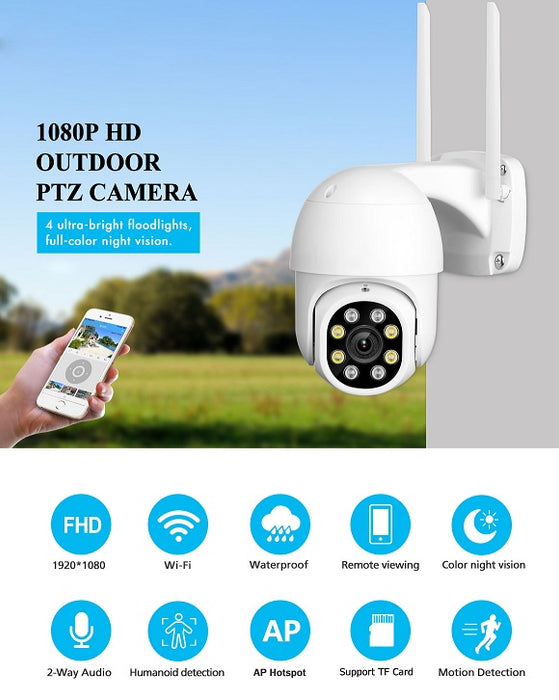 Camera de Supraveghere 2MPx, Wi-Fi, Audio Bidirectional, Full HD, senzor de miscare