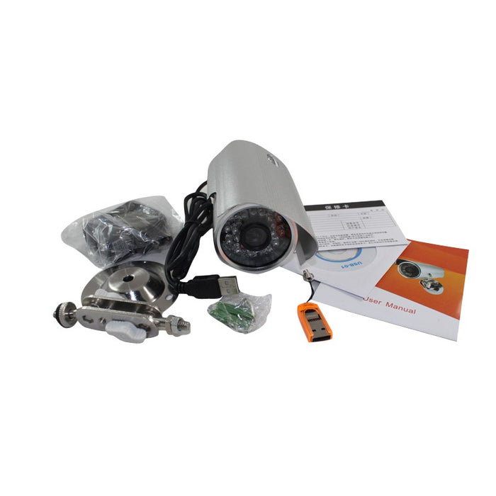 720p CCTV IR Camera Surveillance, με αποθήκευση καρτών TF, Plug & Play USB, Αισθητήρας CMOS, Silver