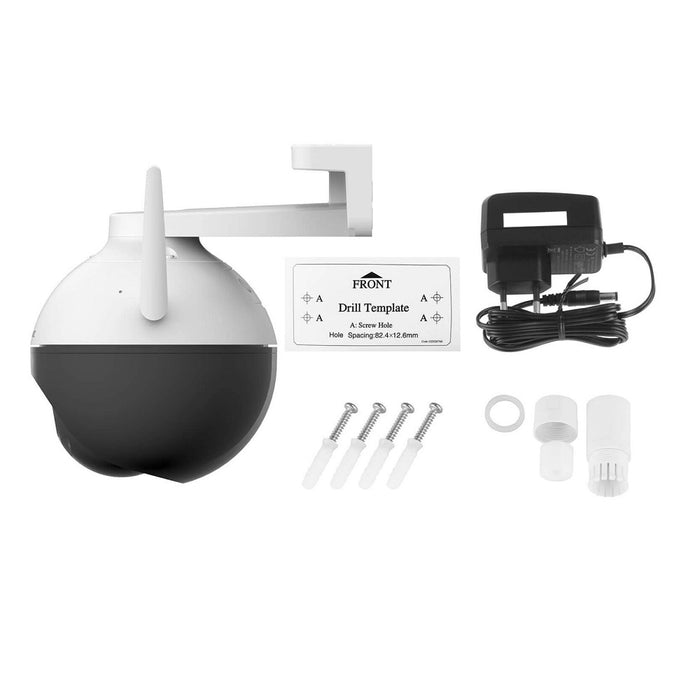 IP WiFi Full HD 1080p IP камера за наблюдение, въртящ се, 2MP, безжична, IP65, бял с черно