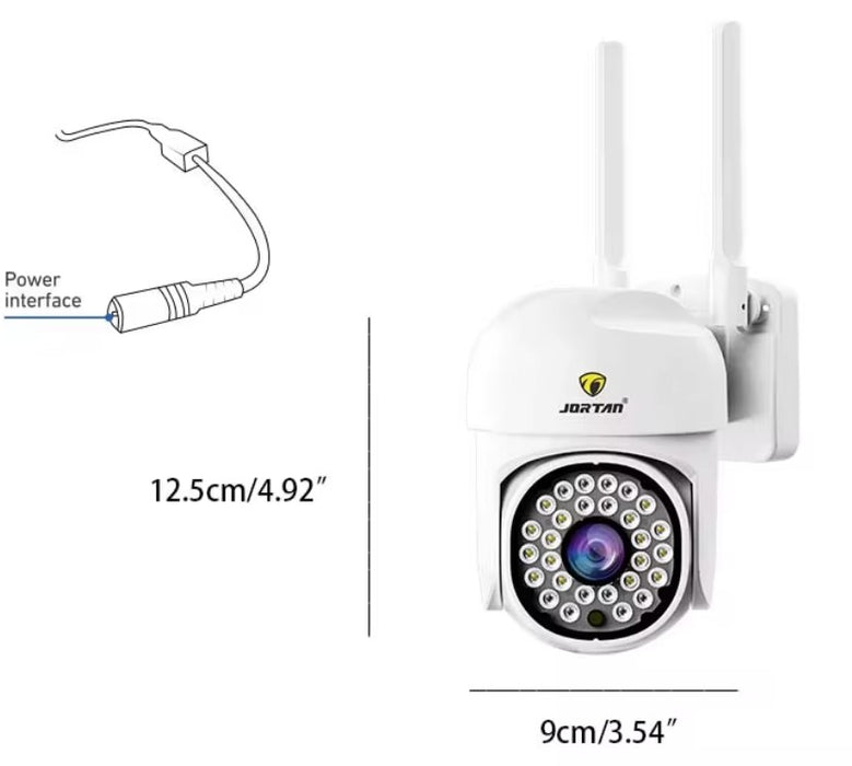 Camera de supraveghere WiFi, 2MP, Full HD, de exterior sau interior, cu alarma, senzor de miscare, IR, microfon, difuzor, alb