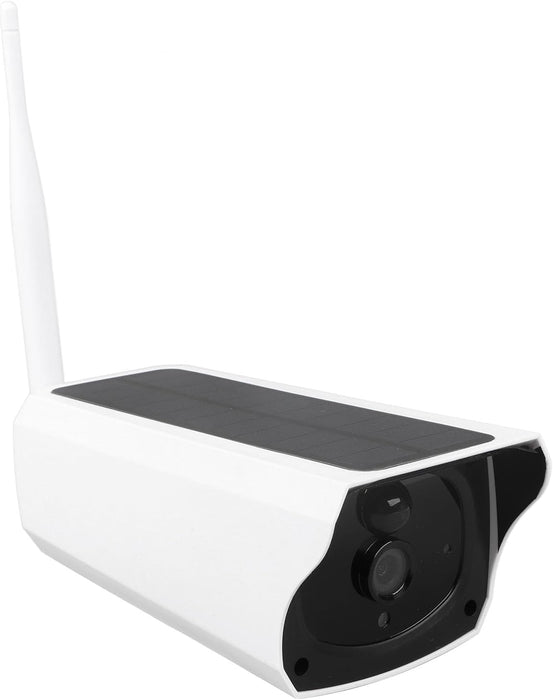 Camera de supraveghere wireless 2.4G WiFi, cu incarcare solara, PIR, acumulator, IP67, pentru exterior, alb