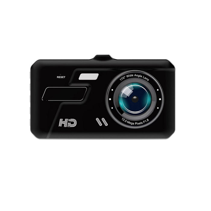 Camera auto DVR duala, SuperHD 1920P, 170°, cu display de 4'' plus camera marsarier, Negru