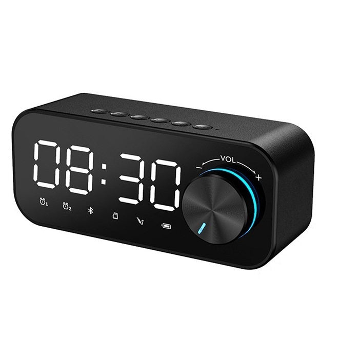 Ceas Digital cu Boxa Bluetooth, Alarma, Slot de Card, Sunet Stereo, Negru