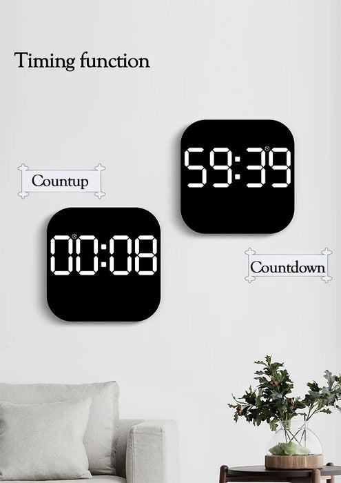 Digitális fal vagy asztali óra, távirányítóval és instabil LED -mel, 6 funkciót jelenítsen meg