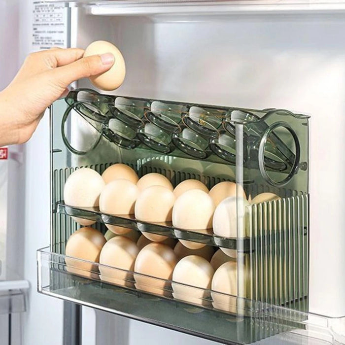 Suport organizator oua pentru frigider, pe 3 niveluri cu capacitate pentru 30 de oua