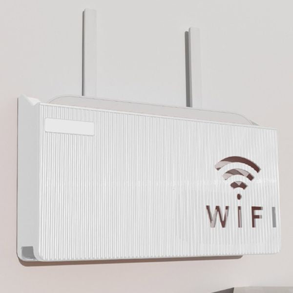 Suport pentru router Wi-fi, Constructie solida din plastic, Alb